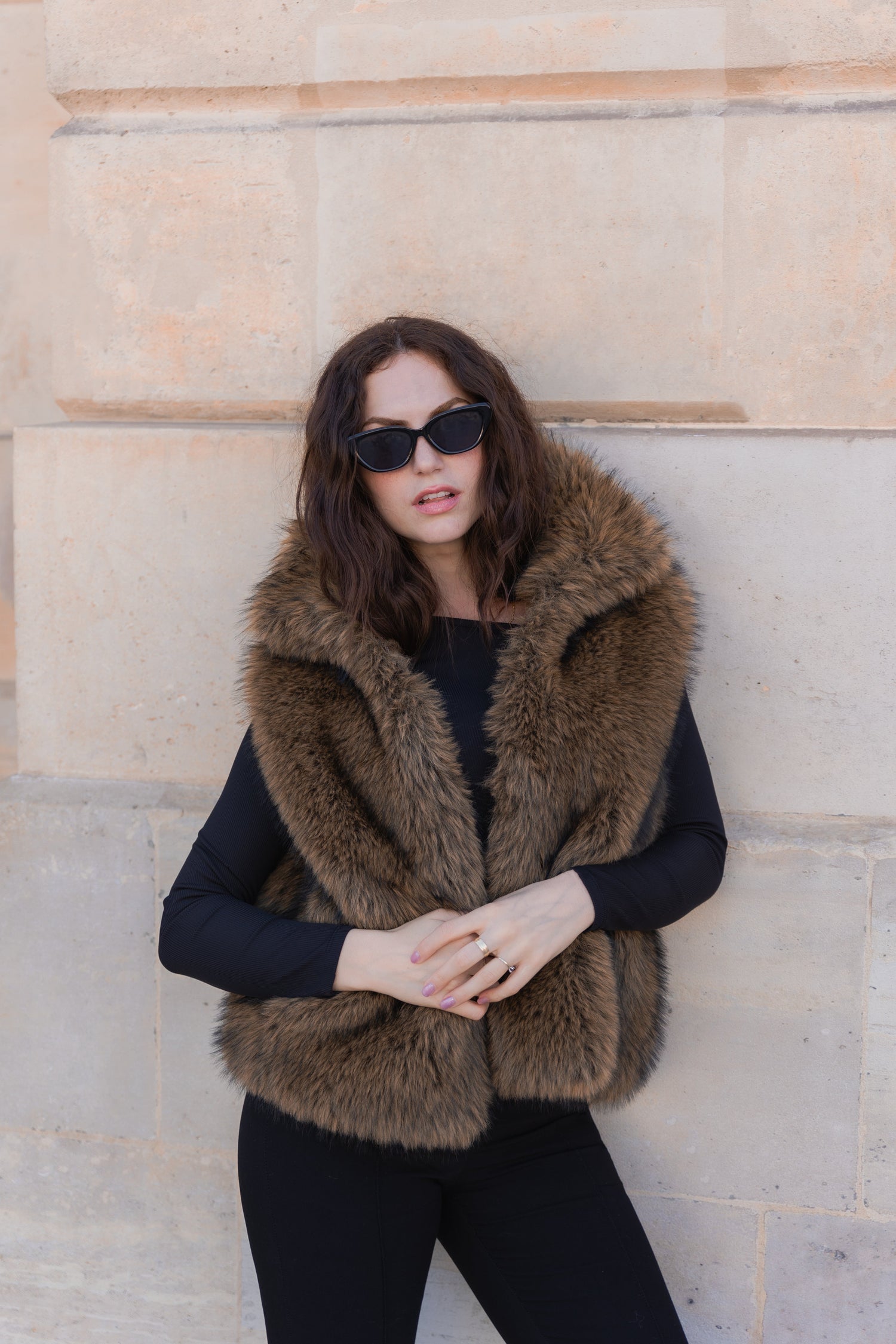 manteau fausse fourrure femme