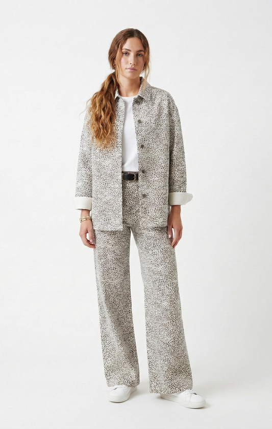 JEANS LARGE EN IMPRIMÉ LÉOPARD